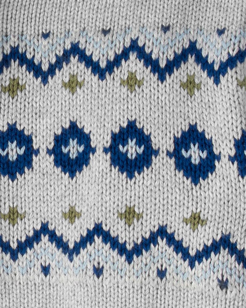 Toddler Boy Organic Cotton Fair Isle Sweater Knit Jacket, image 4 of 4 slides