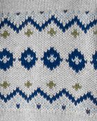 Toddler Boy Organic Cotton Fair Isle Sweater Knit Jacket, image 4 of 4 slides