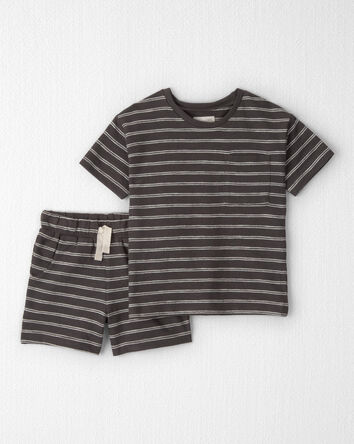 Toddler 2-Piece Short-Sleeve Top & Short Set in Black, 