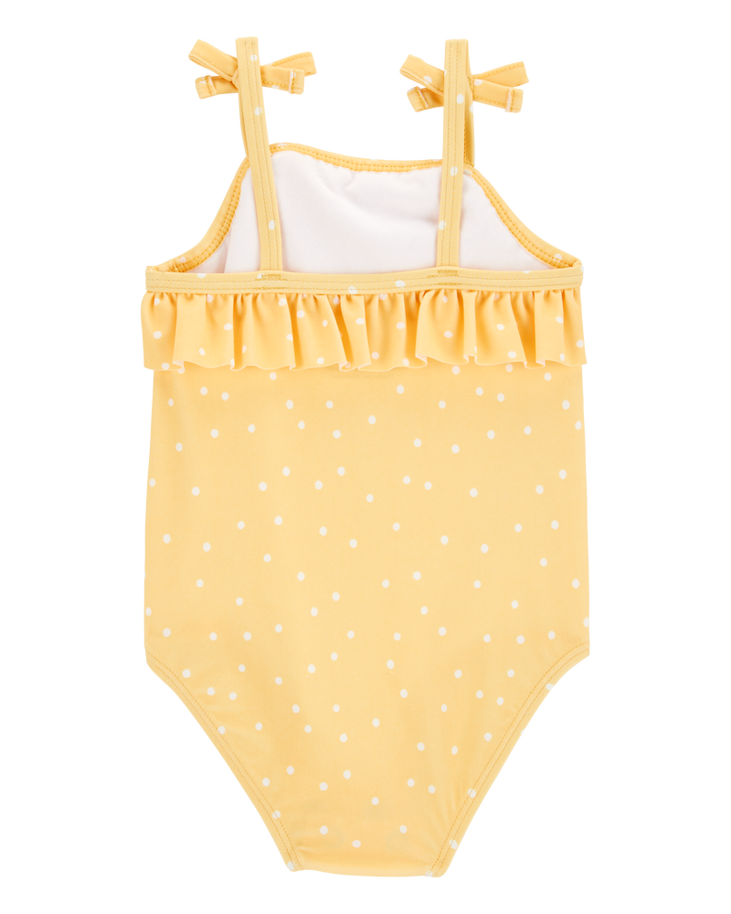 Baby Girl 1-Piece Polka Dot Swimsuit - Yellow, image 3 of 5 slides