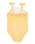 Baby Girl 1-Piece Polka Dot Swimsuit - Yellow, image 3 of 5 slides