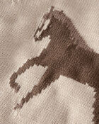 Toddler Organic Cotton Horse Sweater Knit Pullover, image 2 of 3 slides