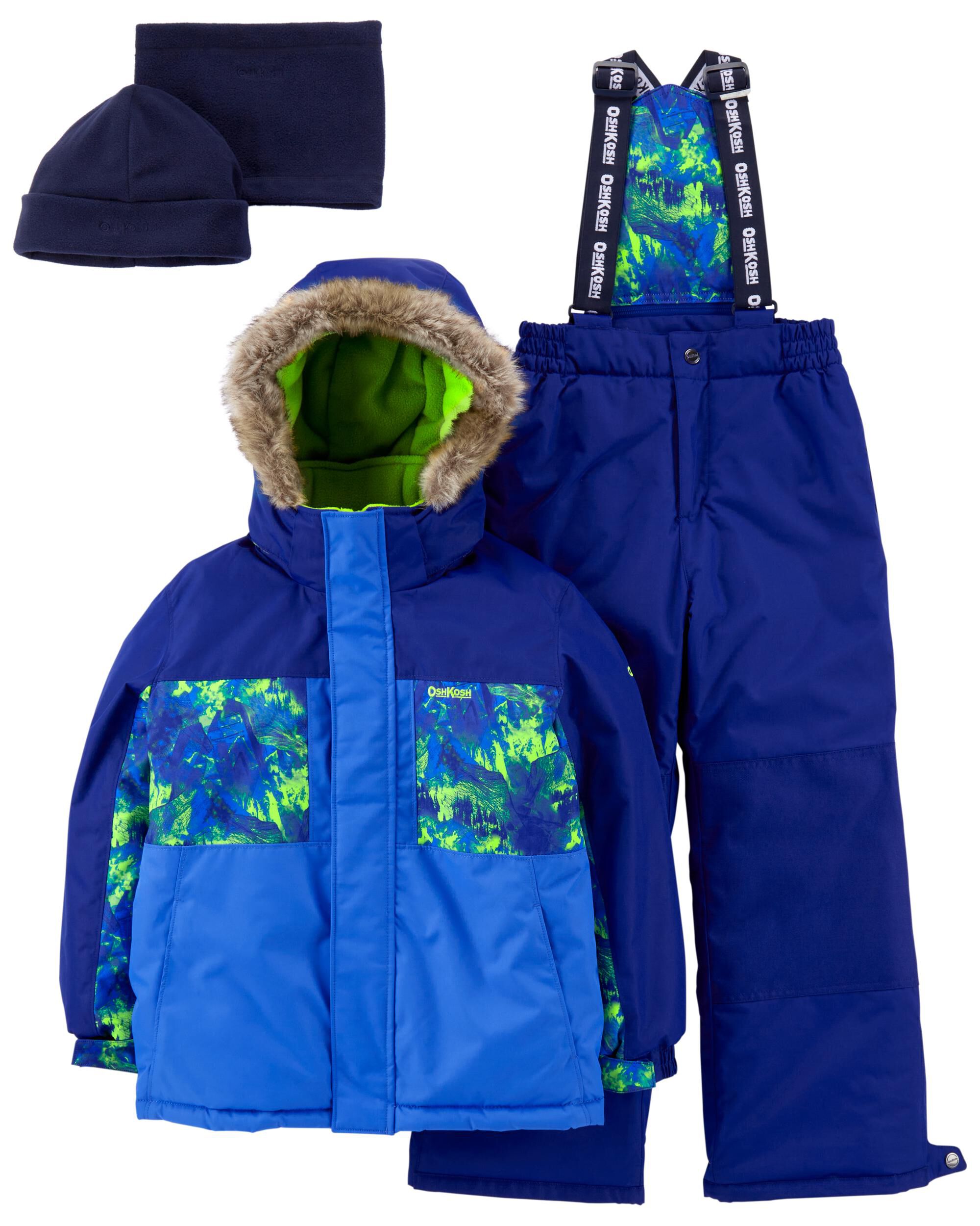 Kids Boys Kid 2 Piece Snowsuit With Bonus Hat Neck Warmer 12 OshKosh Bgosh