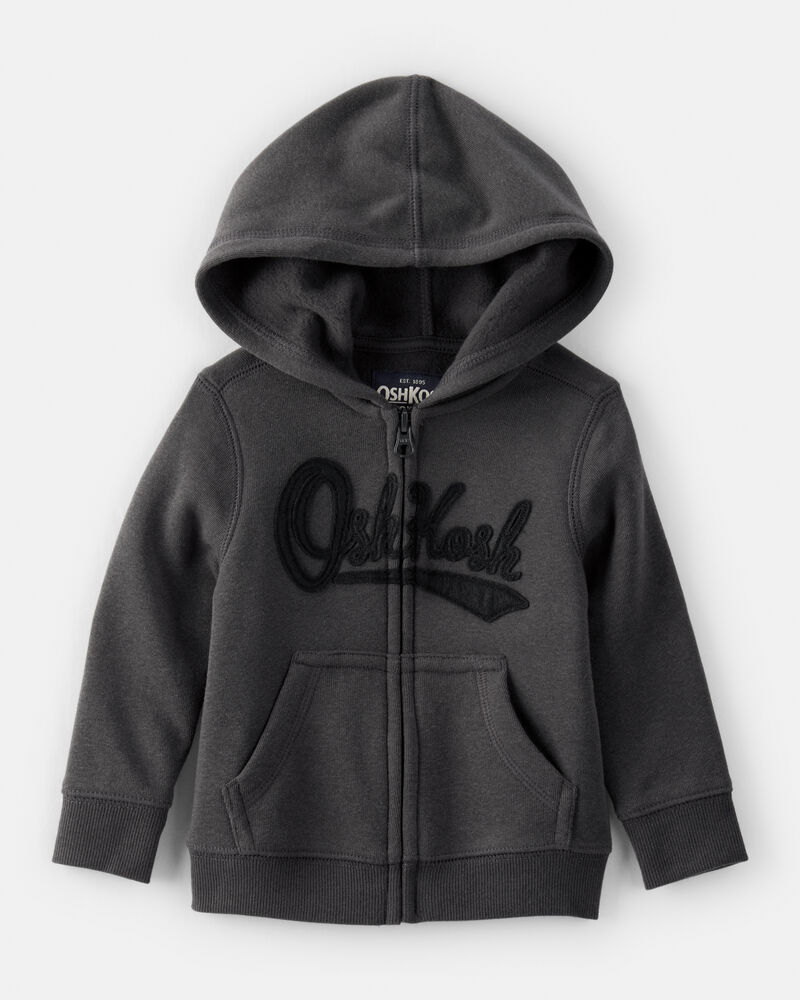 Tout-petit gar&ccedil;on - Blouson molletonn&eacute; &agrave; fermeture &agrave; glissi&egrave;re et logo OshKosh - Noir, image 1 sur 2 diapositives