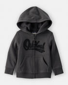 Tout-petit gar&ccedil;on - Blouson molletonn&eacute; &agrave; fermeture &agrave; glissi&egrave;re et logo OshKosh - Noir, image 1 sur 2 diapositives