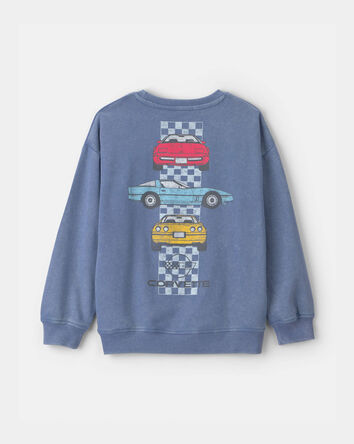 Boys French Terry Long-Sleeve Pullover Sweatshirt - Blue, 