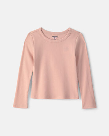Toddler Girl Long-Sleeve Rib Top - Pink, 