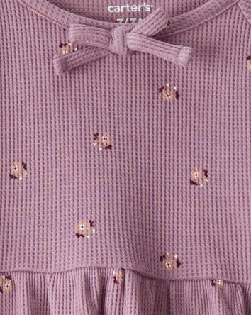 Girls Thermal Fashion Top & Flared Pant Set - Purple, 