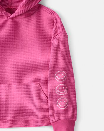 Girls Thermal Hooded Top - Pink, 
