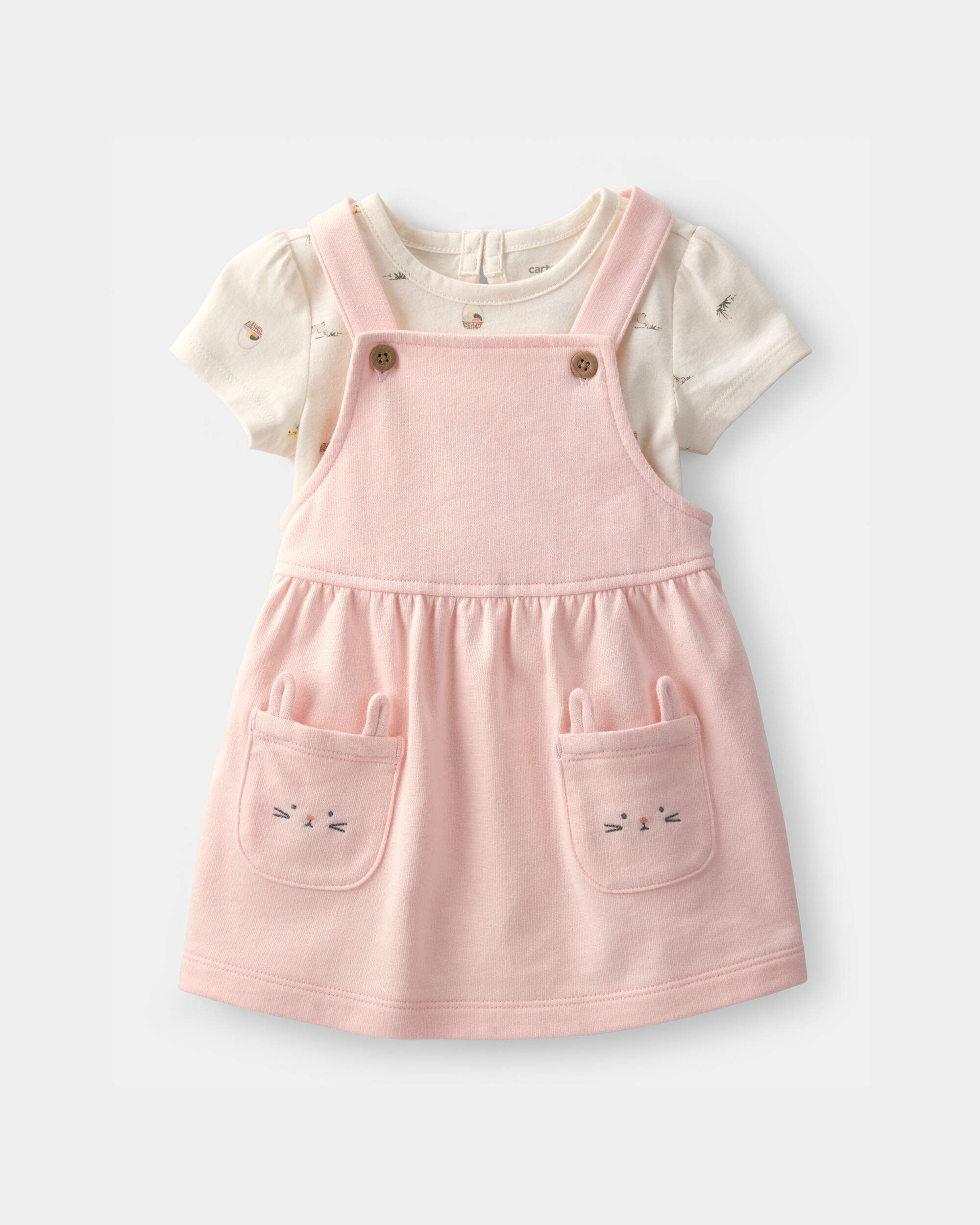 Baby Girl 2-Piece Easter Bunny Jumper Set - Pink/Ivory | Carter's