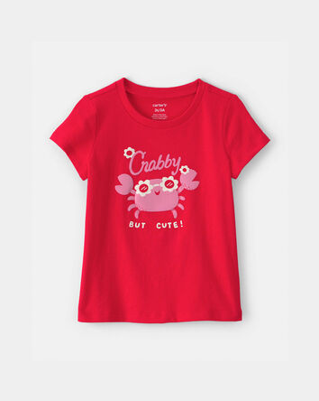 Tout-petit fille - T-shirt &agrave; imprim&eacute; crabe - Rouge, 
