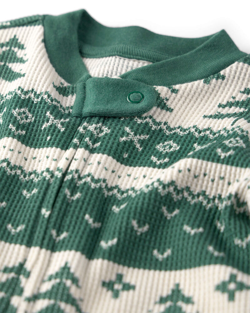B&eacute;b&eacute; - Grenouill&egrave;re en tricot gaufr&eacute; fait avec du coton biologique &agrave; motif jacquard, image 3 sur 4 diapositives