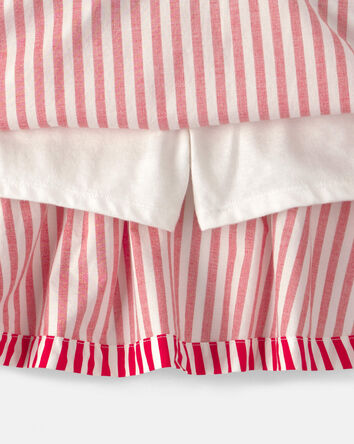 Girls Striped Skort - Red/White, 