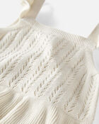 Baby Girl Organic Cotton Pointelle Bubble in Cream, image 2 of 4 slides