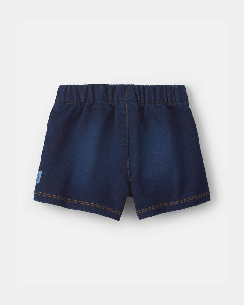 Baby Girl French Terry Knit Shorts - Dark Wash, image 2 of 5 slides