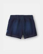 Baby Girl French Terry Knit Shorts - Dark Wash, image 2 of 5 slides