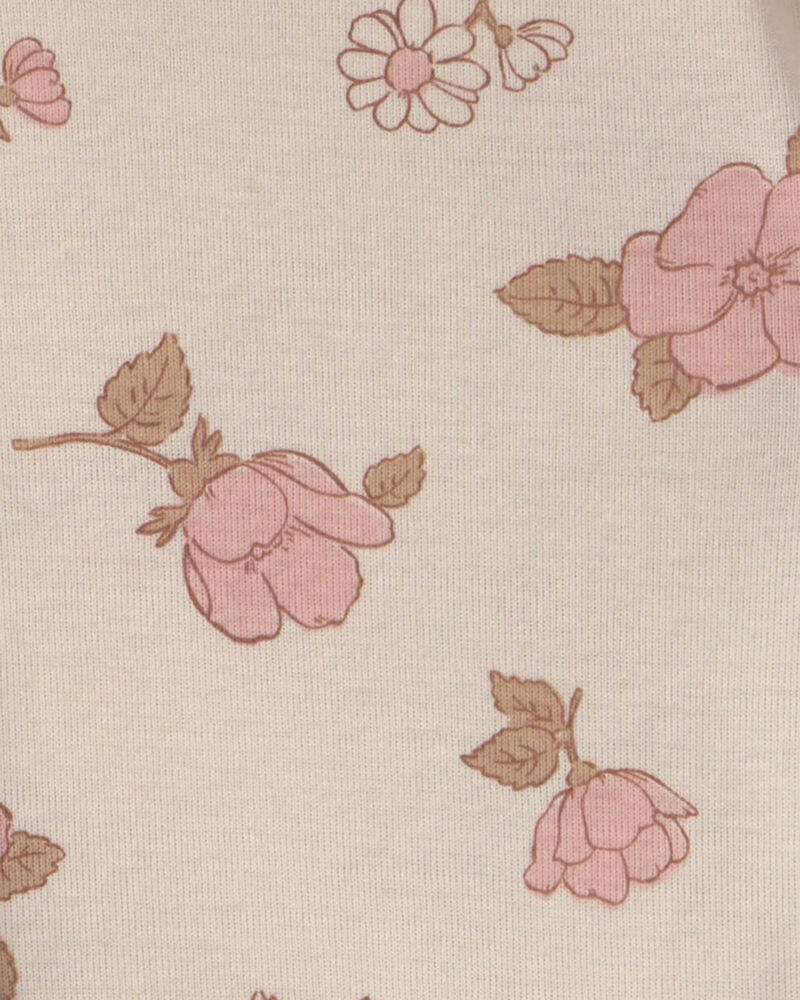 B&eacute;b&eacute; fille - Ensemble 3 pi&egrave;ces cache-couches et pantalon &agrave; motif floral &ndash; Rose/Ivoire, image 3 sur 3 diapositives