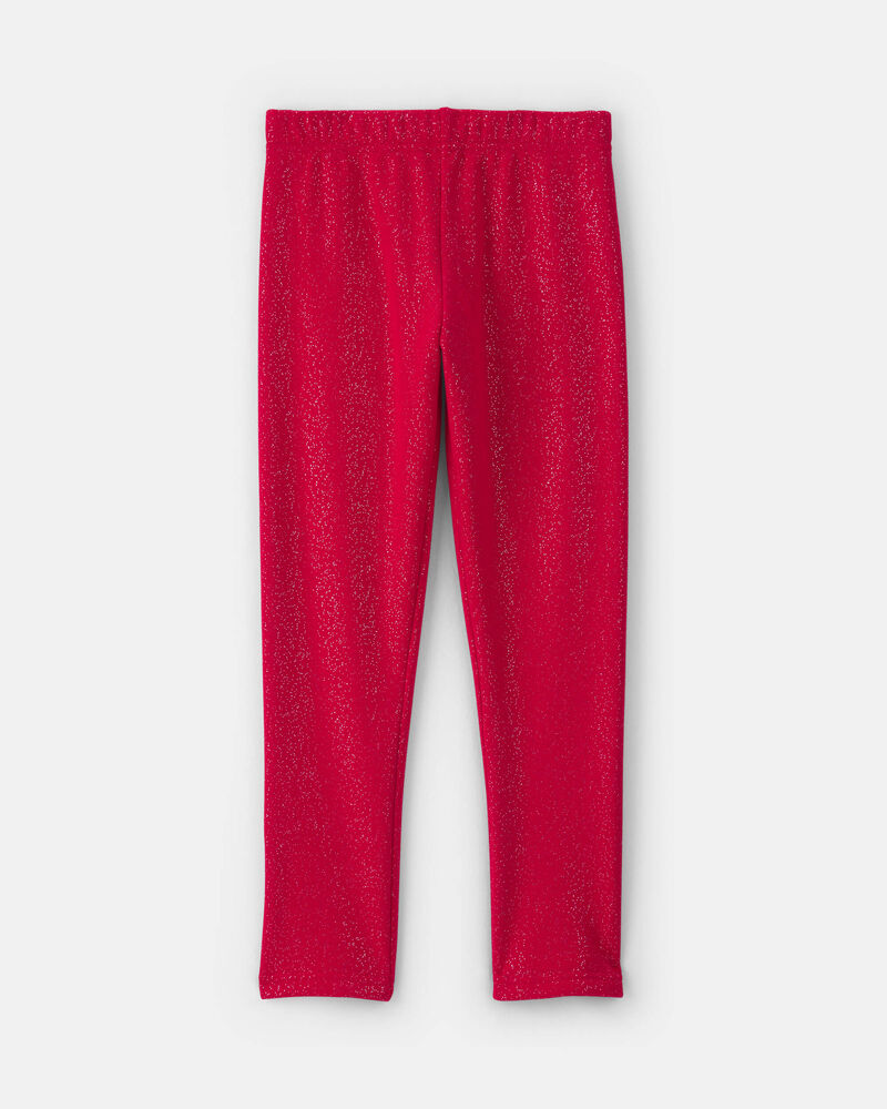 Filles - Legging extensible en molleton &agrave; brillant &ndash; Rouge, image 2 sur 4 diapositives