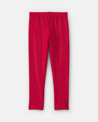 Filles - Legging extensible en molleton &agrave; brillant &ndash; Rouge, image 2 sur 4 diapositives