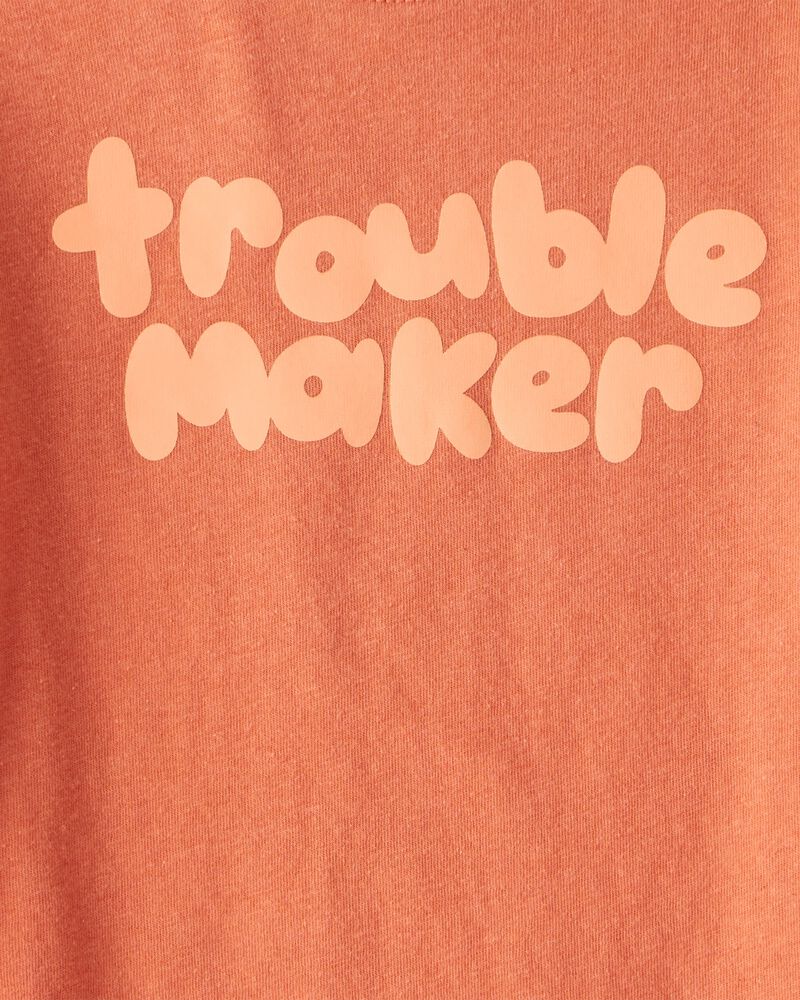 Toddler Boy Troublemaker Long-Sleeve Graphic Tee - Orange, image 2 of 3 slides