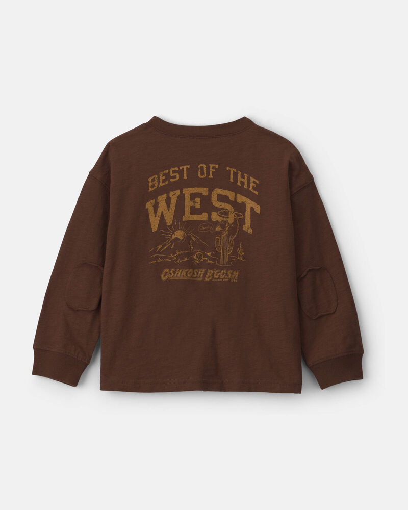 Toddler Boy 'Best Of The West' Long-Sleeve Henley T-Shirt - Brown, image 3 of 6 slides