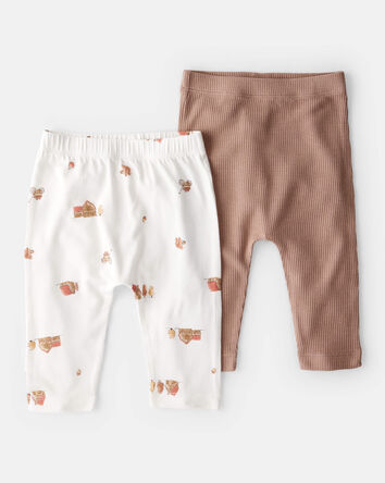 Baby Barn Print PurelySoft Pull-On Pants - Brown/White, 