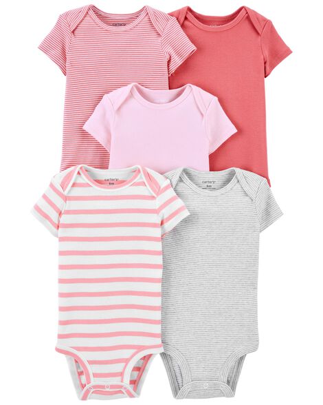Miyanuby Toddler Baby Girls Ruffled-Sleeve Plain Crewneck Cotton Romper  Bodysuit Clothes with Headband Pink on OnBuy