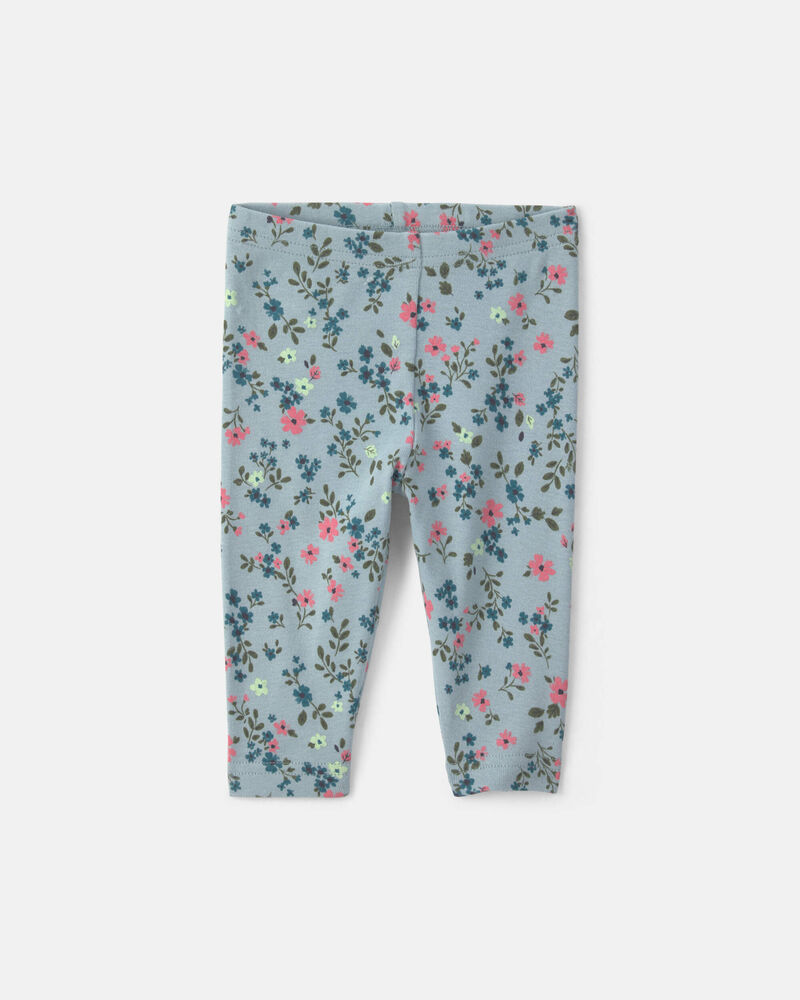 Baby Girl 3-Piece Floral Teddy Fleece Layering Set - Blue/Cream, image 2 of 5 slides