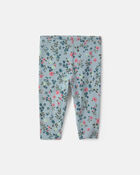 Baby Girl 3-Piece Floral Teddy Fleece Layering Set - Blue/Cream, image 2 of 5 slides
