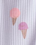 Baby Girl Ice Cream 2-Way Zip Sleeper - Purple, image 3 of 4 slides