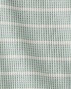 Baby Boy Stripe Thermal Bodysuit & Pant Set - Green, image 2 of 3 slides