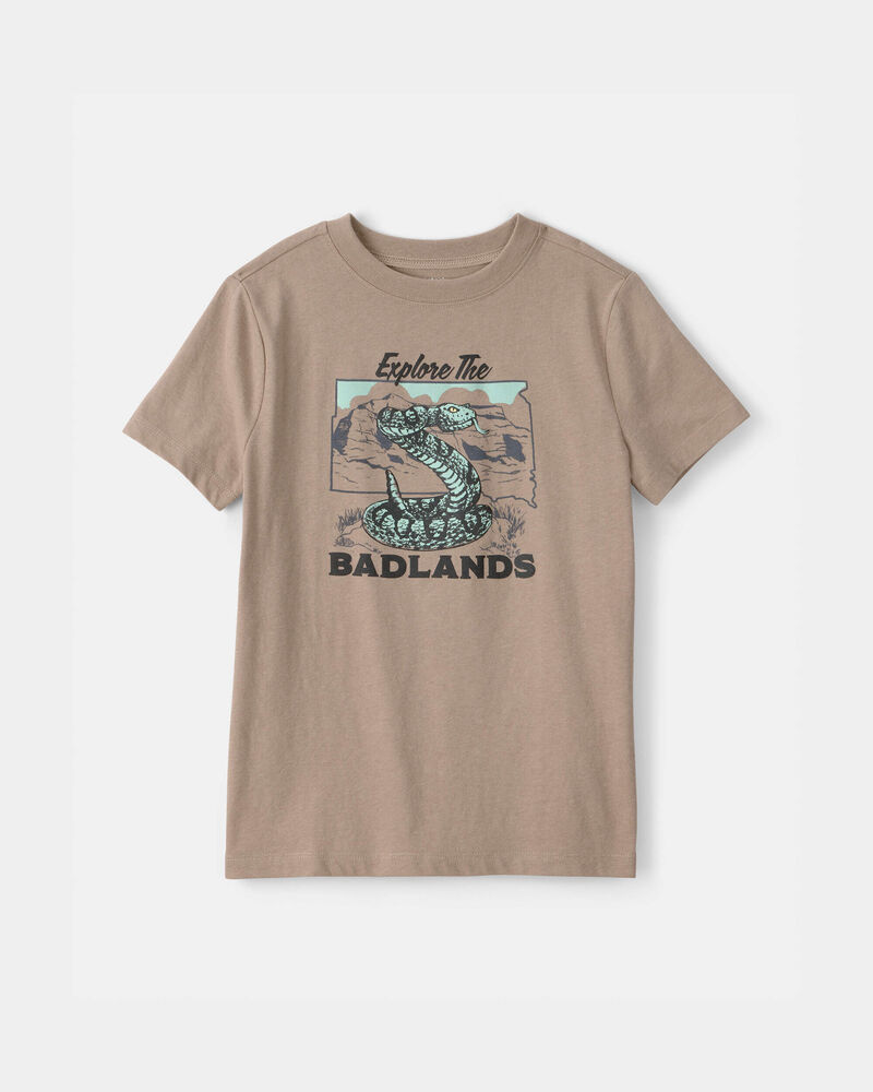 Boys Snake Graphic Tee - Beige, image 1 of 3 slides