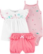 3-Piece Flamingo Little Short Set, image 1 of 4 slides