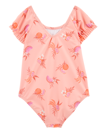 Toddler 1-Piece Fruit Swimsuit-Coral, 