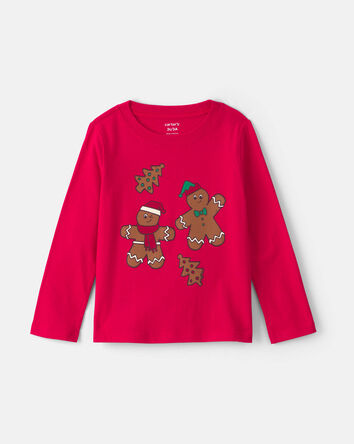 Toddler Boy Ginger Bread Christmas Long-Sleeve Graphic Tee - Red, 