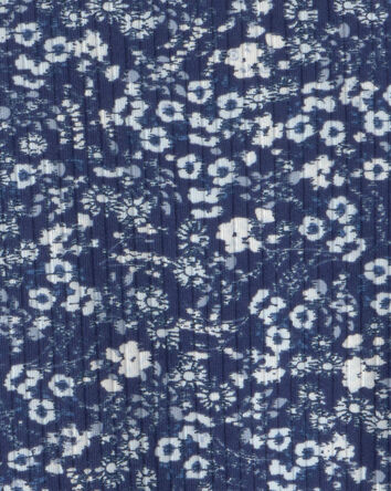 Girls Floral Long-Sleeve Top - Blue, 