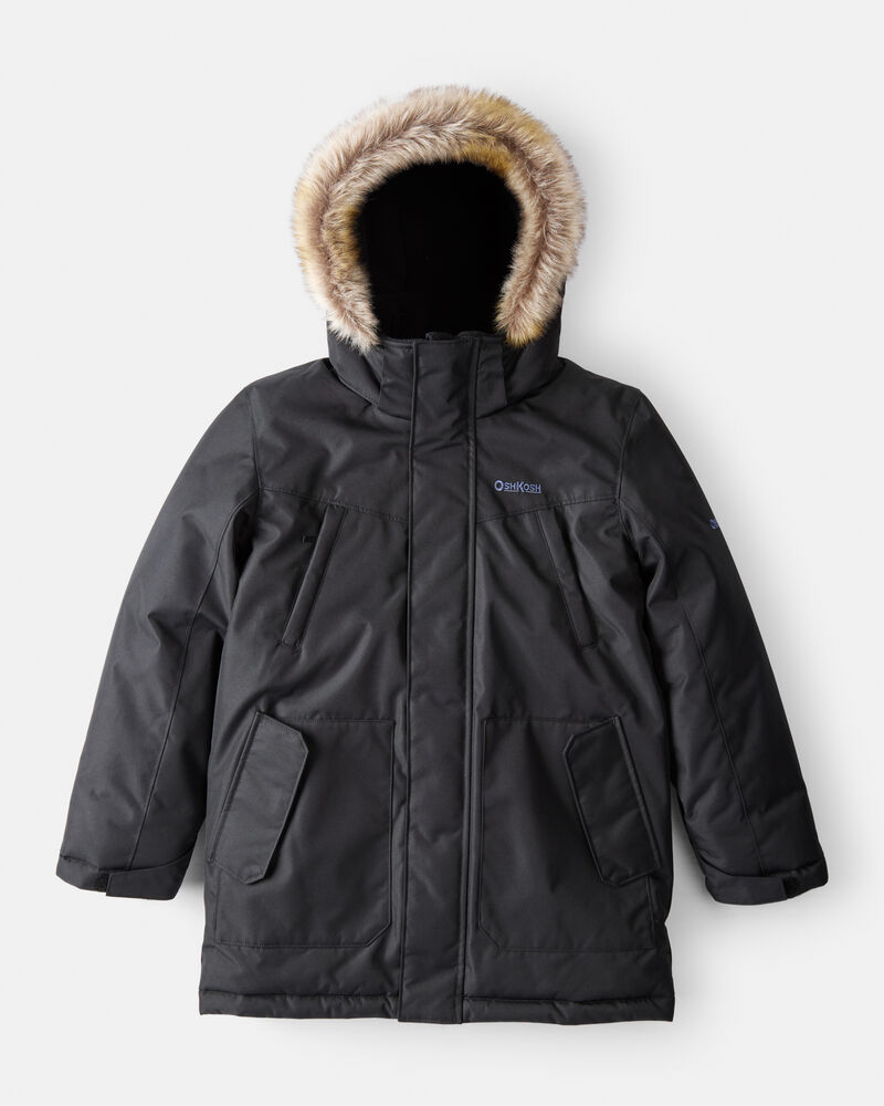 Boys Parka Hooded Winter Jacket - Black
, image 1 of 3 slides