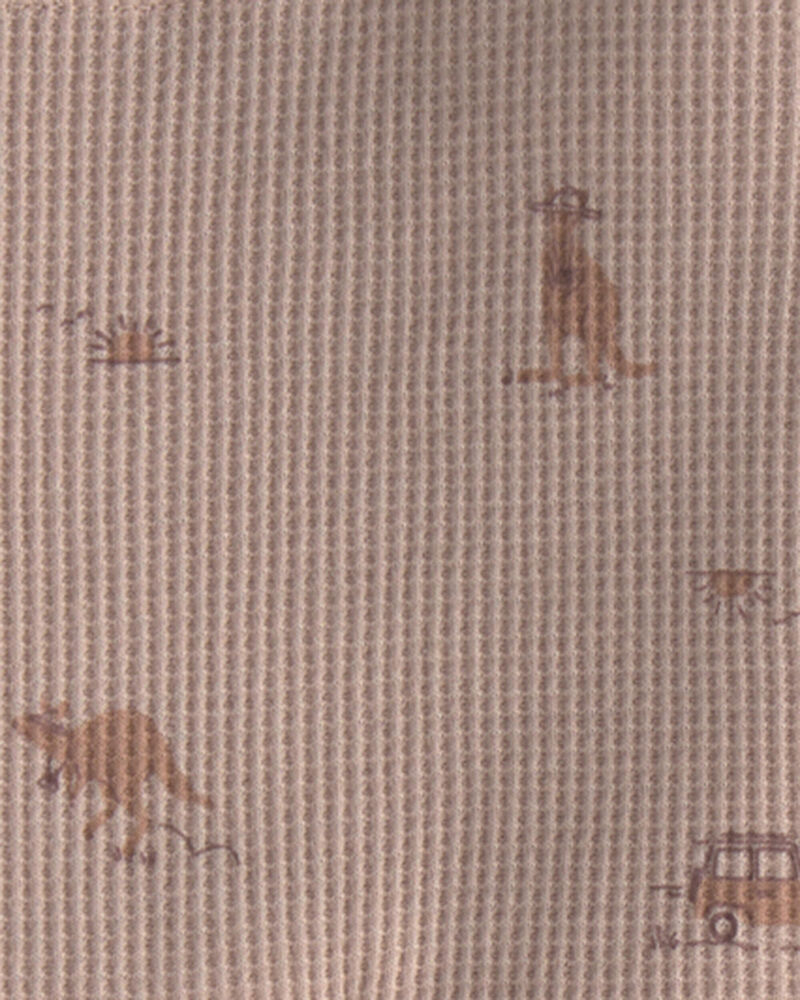 Baby Boy 2-Piece Safari Animal Print Sleeveless Top & Short Set - Brown, image 3 of 4 slides