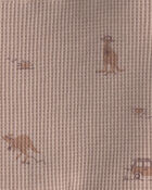 Baby Boy 2-Piece Safari Animal Print Sleeveless Top & Short Set - Brown, image 3 of 4 slides