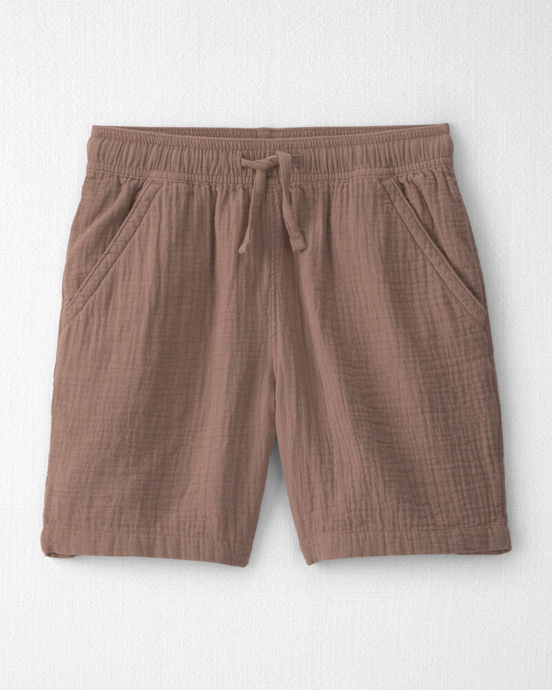 Boys 2-Piece Organic Cotton Gauze Embroidered Top & Short Set, image 2 of 5 slides