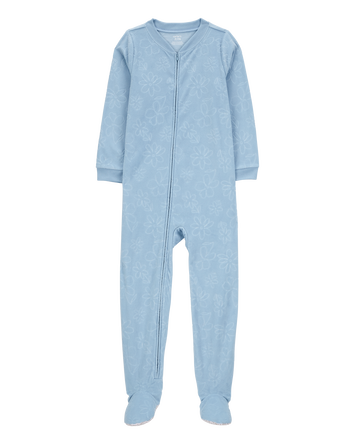 Kid 1-Piece Floral Fleece Footie Pyjamas, 