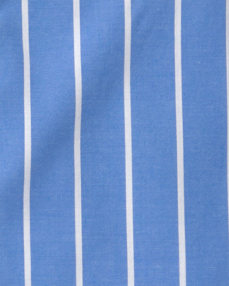 Boys Striped Loose Fit 2-Piece Pyjama Set - Blue, image 4 of 5 slides