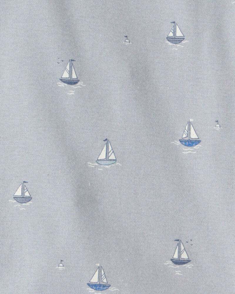 Tout-petit - Ensemble 2 pi&egrave;ces pyjama en coton biologique imprim&eacute; de voile, image 3 sur 3 diapositives