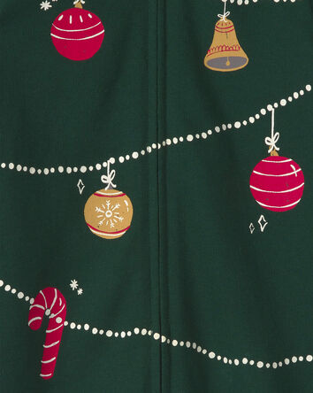 Baby Christmas Tree French Terry Long-Sleeve Jumpsuit - Green, 