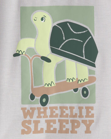 Toddler Boy Turtle Loose Fit 2-Piece Pyjama Set - Grey/Green, 