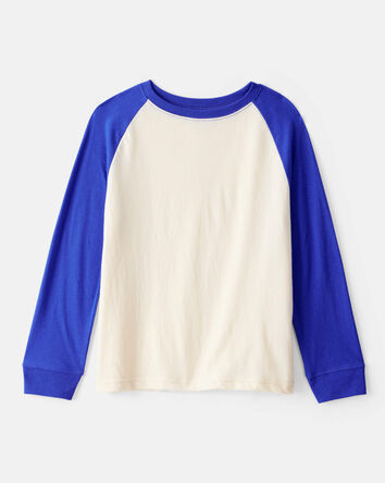 Gar&ccedil;ons - T-shirt raglan &agrave; manches longues - Bleu, 