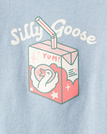 Tout-petit fille - T-shirt à manches longues avec imprimé Silly Goose – Bleu, 