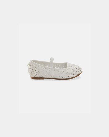 Tout-petit fille - Chaussures Charles IX &agrave; motif de fleurs - Blanc, 