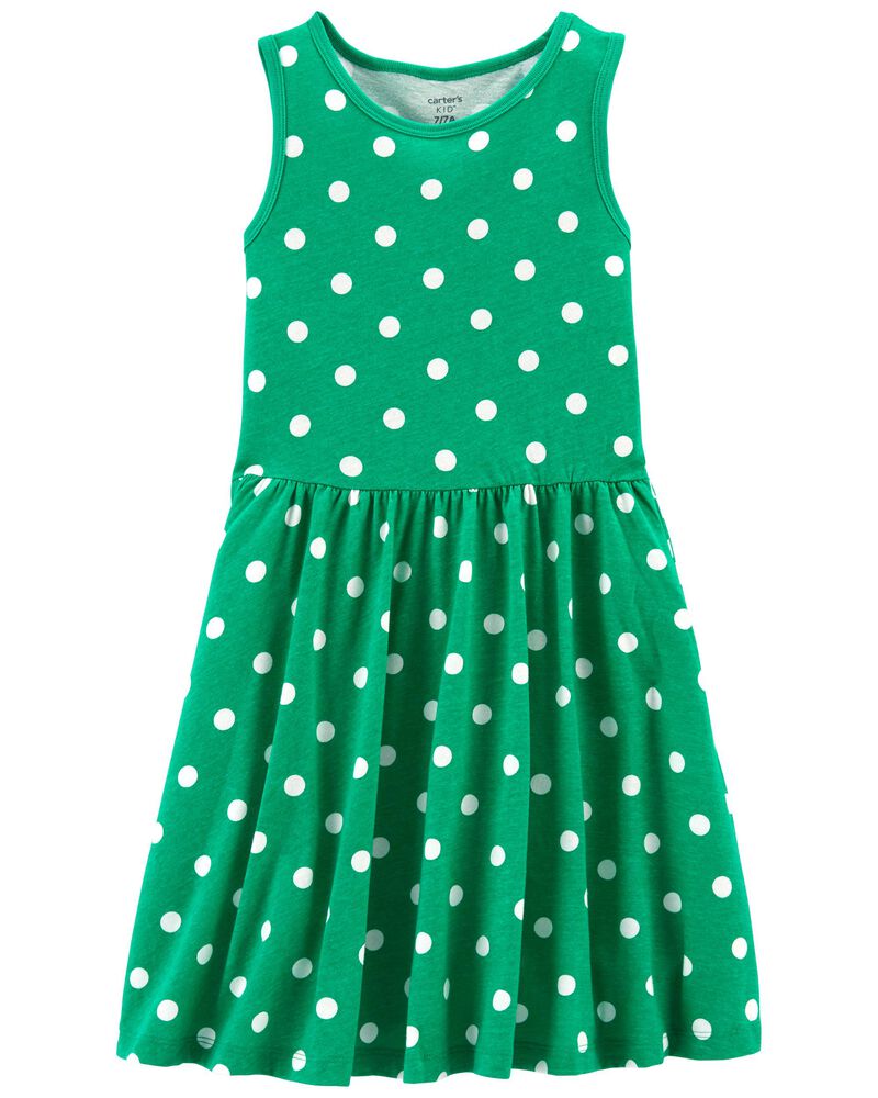 Polka Dot Jersey Dress, image 1 of 3 slides