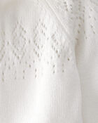 Baby Organic Cotton Sweater Knit Pointelle Jumpsuit, image 3 of 5 slides
